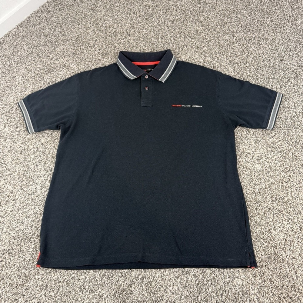 Vodafone Mclaren Mercedes F1 Racing Polo Shirt Mens XXL Black Driven To Win